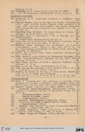 Handzeichnungen (Nr. 1003 - 1016)