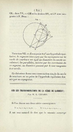 Sur les transformations des la série de Lambert.