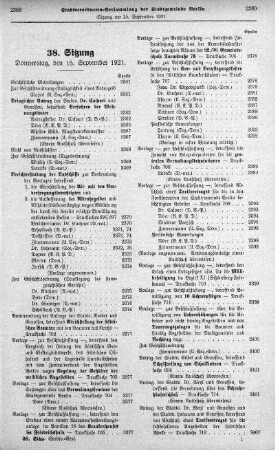 Sitzung 38, 15. September 1921