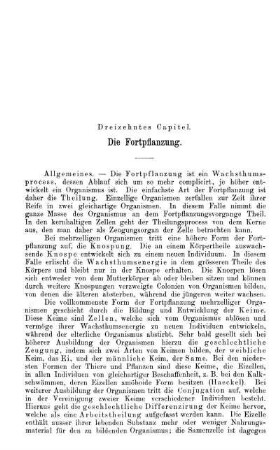 Dreizehntes Capitel. Die Fortpflanzung.