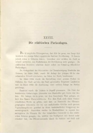 XXVIII. Die städtischen Parkanlagen