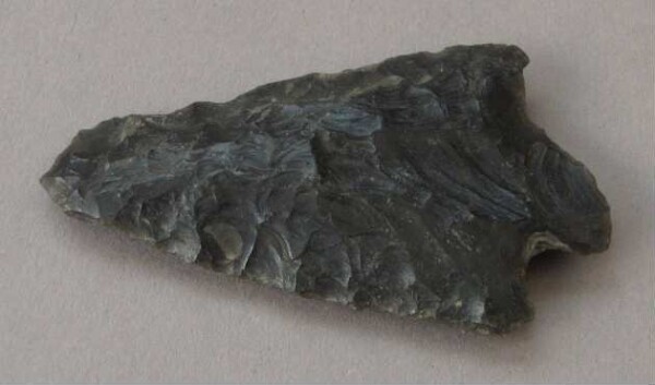 Arrowhead made from obsidian