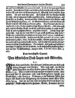 Das dreyßigste Capitel. Von öffentlichen Buß-Tagen und Allmosen.