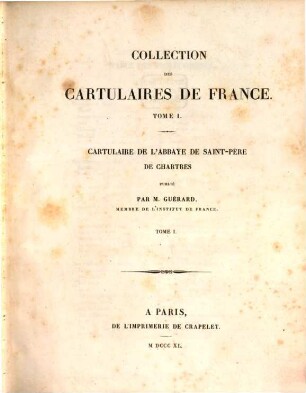 Cartulaire de l'abbaye de Saint-Père de Chartres, 1