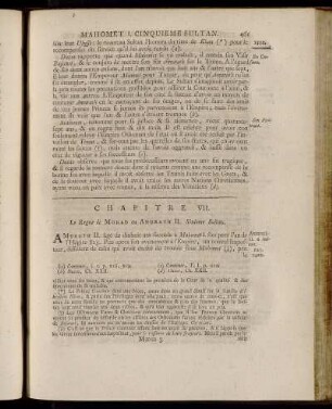 Chapitre VII. Le Regne de Morad ou Amurath II. Sixieme Sultan.