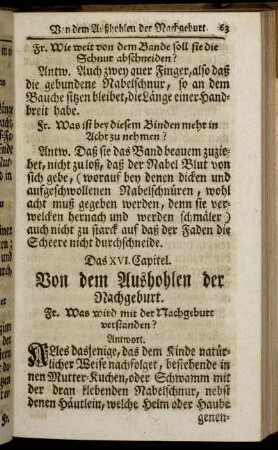 Das XVI. Capitel. Von dem Aushohlen der Nachgeburt.