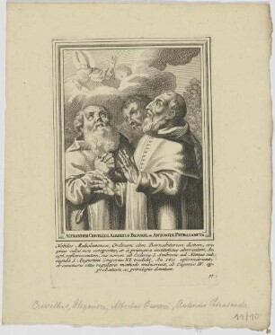 Gruppenbildnis des Alexander Crivellus, des Albertus Besozzi und des Antonius Petrasancta