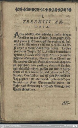 I. Terentii Andria