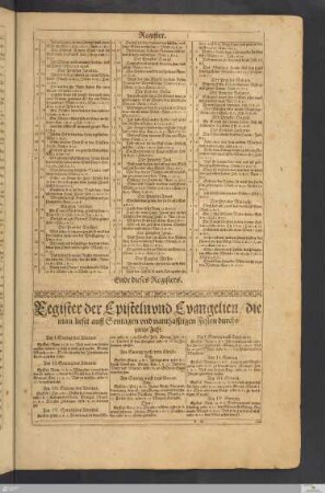 Register der Episteln und Evangelien