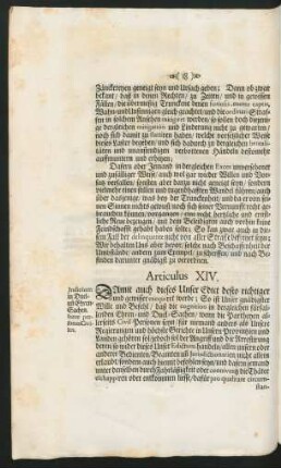 Articulus XIV.
