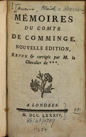 Mémoires du comte de Comminge
