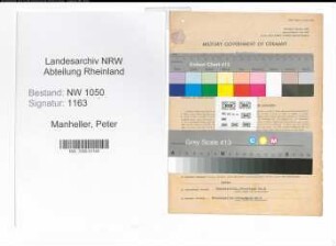 Entnazifizierung Peter Manheller , geb. 24.03.1890 (Polizist)
