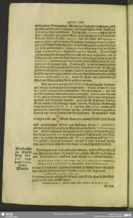 Warhafftige Erzehlung des Facti von dem Authore dieses Werckes