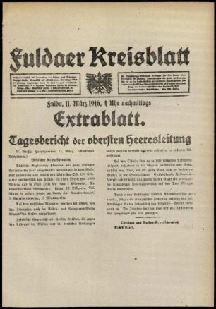 Ausgabe vom Samstag, den 11. März 1916.