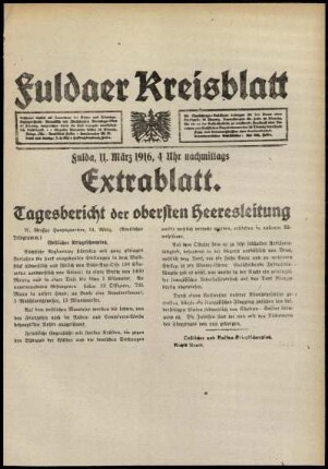 Ausgabe vom Samstag, den 11. März 1916.