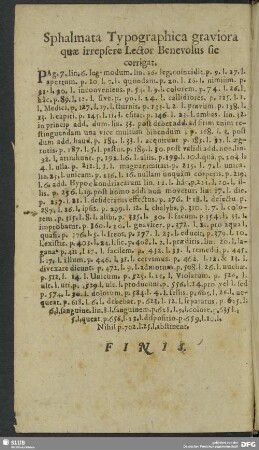 Sphalmata Typographica graviora quae irrepsere Lector Benevolus sic corrigat