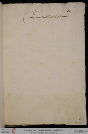 Supplikation Markgraf Johann von Brandenburg-Küstrin