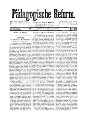 Erziehung im nächsten Jahrhundert : (Fortsetzung folgt)