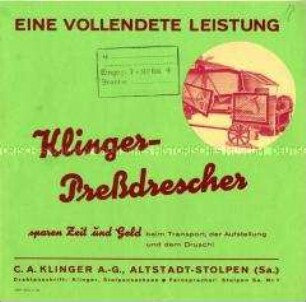 Dreschmaschine mit Strohpresse