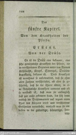 Das fünfte Kapitel. Von den Krankheiten der Pferde