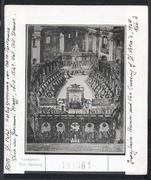 Rom, St. Peter: Heiligsprechung von Carlo Borromeo, 1610. Stich von Giovanni Maggi