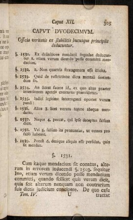 305-311, Caput Duodecimum. Officia veritatis ex stabilitis hucusque principiis deducuntur.