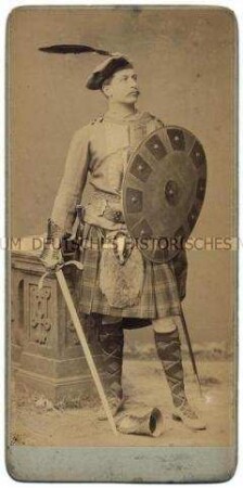 Fotografie von Wilhelm II. als schottischer Krieger