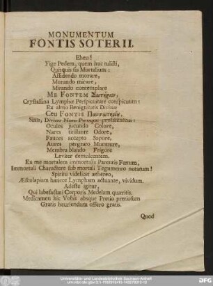 Monumentum Fontis Soterii.