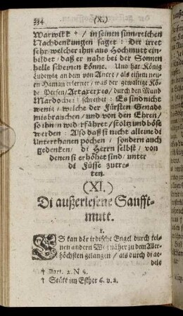 XI. Di außerlesene Sanfftmutt.