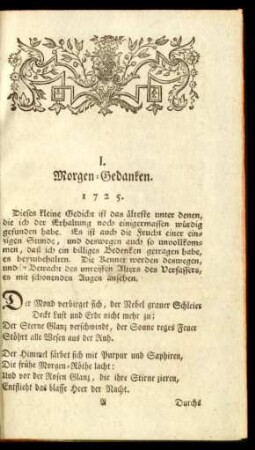 I. Morgen-Gedanken. 1725