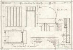 Fischer, Theodor; Blaichach; Haus Gradner - Holzverkleidung des Windfangs (Grundriss) (Ansichten, Details)