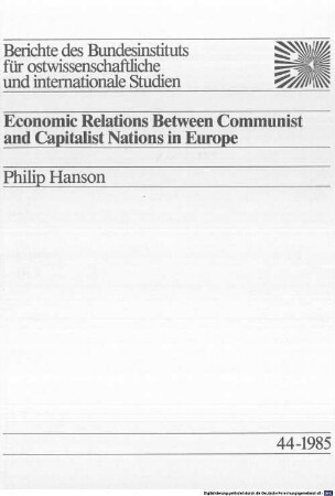 Economic relations between communist and capitalist nations in Europe