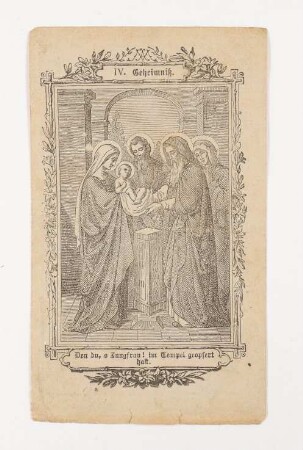 Rosenblätter Nr. 4. Jesu Darstellung im Tempel