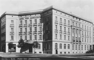 Görlitz, Bahnhofstraße 25/Ecke Berliner Straße. Hotel "Vier Jahreszeiten" (um 1875, Umbau 1925/1927; W. Hahn). Eckansicht