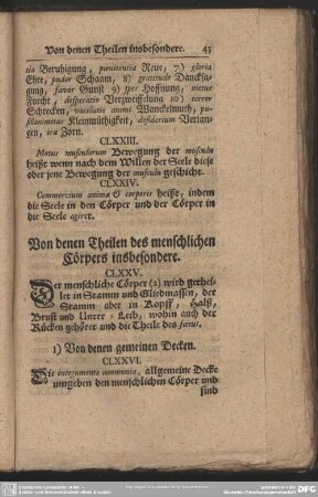 Von den Theilen des menschlichen Cörpers insbesondere