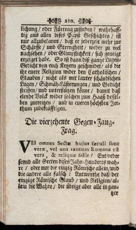 Die vierzehente Gegen-Fang-Frag.