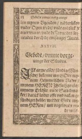 Gebedt/ umme vorgevinge der Sünden.