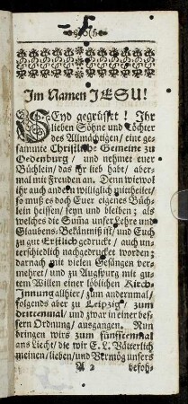 Im Namen Jesu!