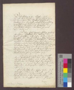 Instruktion für Philipp Anton Schäffer als Sekretär und Kastenvogt der Deutsch-Ordens-Kommende Beuggen.