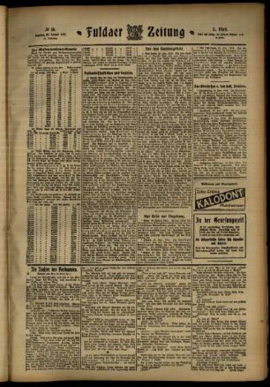 Dritte Ausgabe vom Samstag, den 20. Januar 1912.