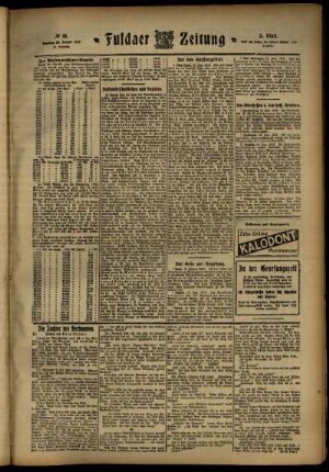 Dritte Ausgabe vom Samstag, den 20. Januar 1912.