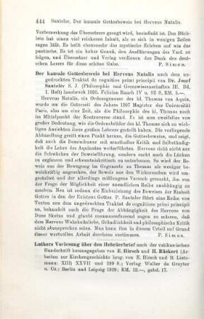 444-445 [Rezension] Luther, Martin, Luthers Vorlesung über den Hebräerbrief nach der vatikanischen Handschrift