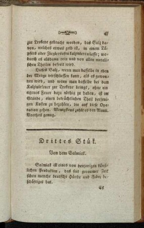 Drittes Stük. Von dem Salmiak.