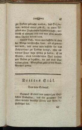 Drittes Stük. Von dem Salmiak.