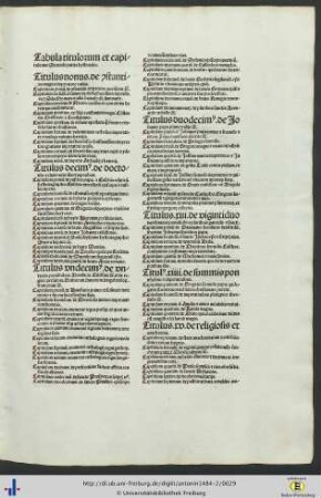 Tabula titulorum et capitulorum Secunde partis hystorialis.