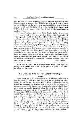 Ein "sozialer Roman" zur "Lehrerinnenfrage" : (Schluß)