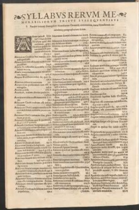 Syllabus Rerum Memorabiliorum ...