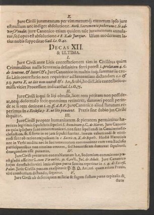 Decas XII. & Ultima.