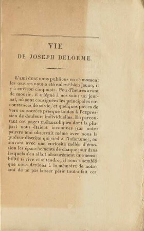 Vie De Joseph Delorme.