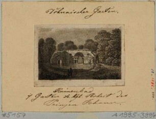 Ruine im Garten des Palais der Sekundogenitur im Blüherpark am Dohnaischen Schlag (heute Bürgerwiese, an der Zinsdorfstraße)